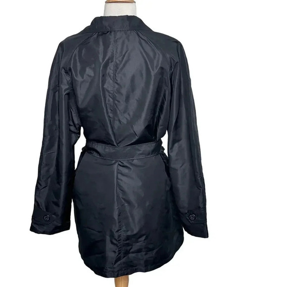 Blair black lightweight double breasted belted trench raincoat womens size L NEW - Picture 5 of 8
